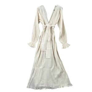 Savannah Morrow The Label Womens Small Long Sleeve Maxi Dress V Neck Cottagecore